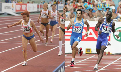 2006 European Championships - women's race (L), men's race (R)