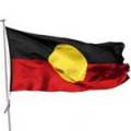 The black, red and yellow flag of the Australian Aboriginal Indigenous Rights Movement