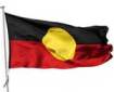 The black, red and yellow flag of the Australian Aboriginal Indigenous Rights Movement