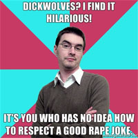 A topical memegenerator macro using Privilege Denying Dude