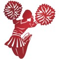 Stylised silhouette of a cheerleader