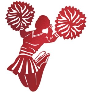 Stylised silhouette of a cheerleader