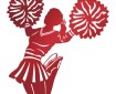 Stylised silhouette of a cheerleader