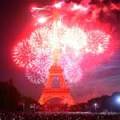 Fireworks over the Eiffel Tower on Bastille Day 2009