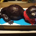 Shiny otter shaped cake