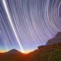 sun and star trails photographed over the equator at Ecuador