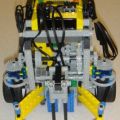 Front view of lego line-following robot