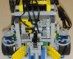 Front view of lego line-following robot