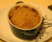 Photo of an individual portion of apple crumble