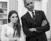 A photo taken inside the Oval Office of the White House featuring President Barack Obama and Olympic gymnast McKayla Maroney