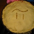 A pie with the symbol Pi carved into its crust.