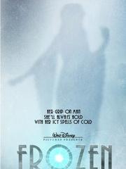 An icy background with the shadow or silhouette of a woman standing out from the snowy background